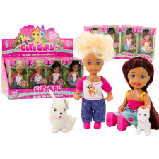 Mini babababaállat színes ruhában baba