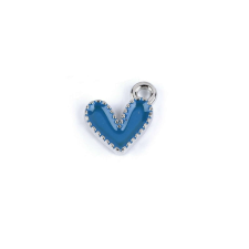 Mini dekoratív szív medál 10 x 10 mm, ezüstkék, ezüstkék medál