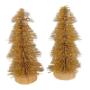 Mini fenyő talppal arany 14cm 2db-os csomag