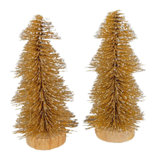  Mini fenyő talppal arany 14cm 2db-os csomag dekorációs kellék