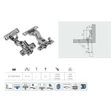  Mini közézáródó kivetőpánt eurocsavarral bútor