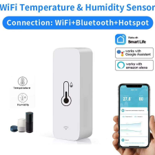  Mini okoshőmérő higrométer WiFi-s, Tuya kompatibilis villanyszerelés