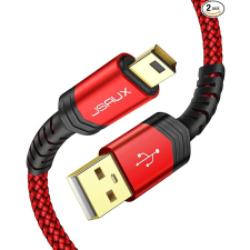  Mini-USB-USB-A Átalakító-Kábel Adapter [Piros, 3m] kábel és adapter