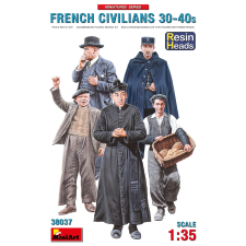 MiniArt 1/35 Francia civil figura szett 1930-1940 resin fejekkel modell kiegészítő makett