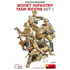 MiniArt 1/35 Tankon utazó szovjet gyalogsági katonák modell kiegészítő makett