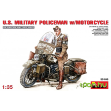 MiniArt 1/35 U.S.Millitary Policeman with Motorcycle katonai modell figura lábbal hajtható járgány