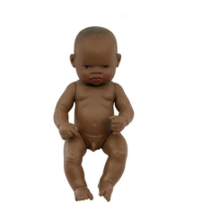 Miniland Baba - afrikai fiú, haj nélkül, 32 cm-es, vízálló, MINILAND, ML31033 baba