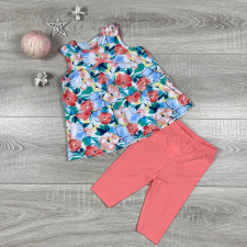 Miniworld Virágos barack színű tunikás-halásznadrágos együttes gyerek ruha szett