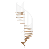 MINKA csigalépcső Spiral Effect bükk fehér átmérő 140 cm szintmagasság 305,5 cm