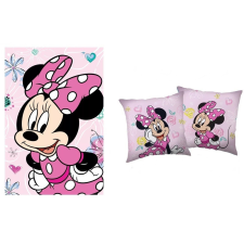 Minnie Disney Minnie mikroflanel takaró és párna szett, 2 részes (Flowers) lakástextília