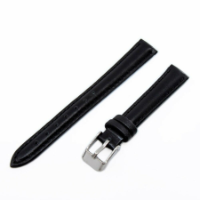 Minőségi bőrszíj, fekete ezüst, 75+115/12 mm óraszíj