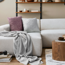  Mira1 párnahuzat díszes rátéttel Ezüst 45x45 cm lakástextília