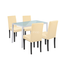  Mira 4+1 étkező garnitúra fehér-bézs bútor