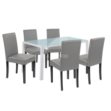  Mira 6+1 étkező garnitúra fehér-szürke bútor