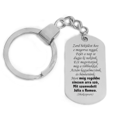 'Mit szenvedett Júlia s Romeo...' kulcstartó, választható több színben kulcstartó