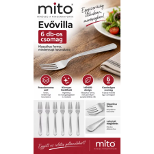  Mito Olasz Rozsdamentes Evővilla Készlet, Monoblokk Inox, 6 db tányér és evőeszköz