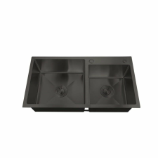 Mixxus HM7849D-215 NANO-BLACK (3.0/0.8) rozsdamentes acél konyhai mosogató mosogatótálca