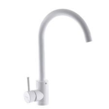 Mixxus SUS-011WHITE rozsdamentes acél konyhai csaptelep, Egyszeres vezérlés, Csatlakozások mellékelve csaptelep