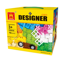 MJ Star Műanyag építőkocka - 72 db-os barkácsolás, építés