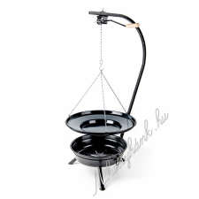 MK Home Fekete tűzteres állvány + láncos zománcozott szeletsütő 56cm sütés és főzés