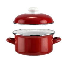 MK Home Piros zománcos lábas, fedővel 5 l (24 cm) edény