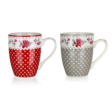 MK Home Pöttyös rózsás bögre 340 ml (piros) bögrék, csészék