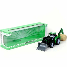 MK Toys Farm traktor markolóval és szénabálával autópálya és játékautó