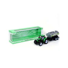 MK Toys Farm traktor vizes tartálykocsival autópálya és játékautó