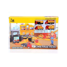 MK Toys Ipartelep fénnyel és hanggal, 4db kisautóval autópálya és játékautó