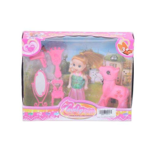 MK Toys Sandra baba pink pónival és fodrász kiegészítőkkel baba