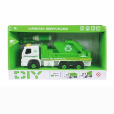 MK Toys Szétszerelhető konténeres hulladékszállító autó hanggal és szerszámokkal autópálya és játékautó