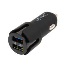 MNC 54931Bk Szivargyújtó adapter 2 x USB aljzattal, fekete autós kellék