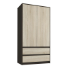 Mobene Mobene Gardróbszekrény B9 2 ajtós - 2 fiókos , wenge sonoma