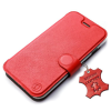 Mobiwear Apple iPhone 13 piros bőr flip tok - L_RDS