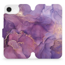 Mobiwear Apple iPhone 16e flip tok - lila márvány (5906511807563) tok és táska
