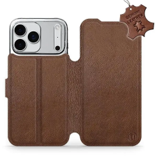 Mobiwear Flip Apple iPhone 17 Pro Max barna bőrtok tok és táska