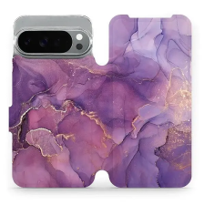 Mobiwear Flip Google Pixel 10 Pro XL lila márvány tok tok és táska