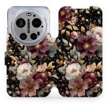 Mobiwear Flip pouzdro pro Xiaomi 17 Ultra - V169S zlatavé kvítky tok és táska