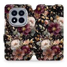 Mobiwear Flip pouzdro pro Xiaomi Redmi Note 15 Pro+ 5G zlatavé kvítky tok és táska