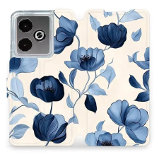 Mobiwear Flip Realme GT 7T kék virágok tok tok és táska