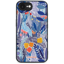 Mobiwear Glossy Apple iPhone 16e fényes tok - kék virágos (5906511838932) tok és táska
