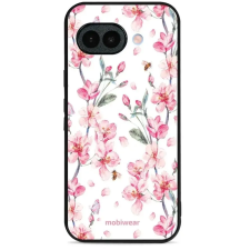 Mobiwear Glossy Google Pixel 10a fényes tok - G033G, rózsaszín virágok tok és táska