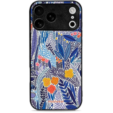 Mobiwear Glossy lesklý pro Apple iPhone 17 Pro Max - Modrá květena tok és táska