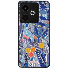 Mobiwear Glossy lesklý pro Realme GT 7 - Modrá květena tok és táska