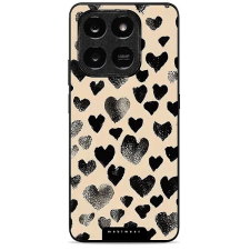 Mobiwear Glossy lesklé pouzdro na Honor X7d černá srdíčka tok és táska