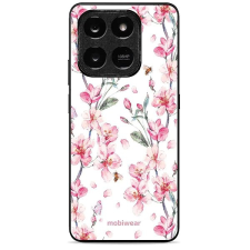 Mobiwear Glossy lesklé pouzdro na Honor X7d růžové květy tok és táska