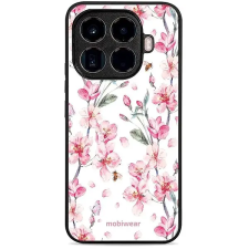 Mobiwear Glossy Xiaomi 15T Pro rózsaszín virágok fényes tok tok és táska