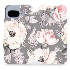 Mobiwear Google Pixel 9a flip tok - virágok tok és táska