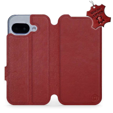 Mobiwear Google Pixel 9a sötétpiros bőr flip tok tok és táska