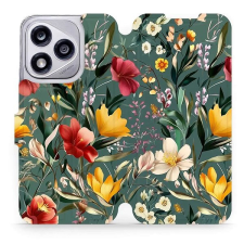 Mobiwear Honor 400 Lite flip tok - zöld rét tok és táska